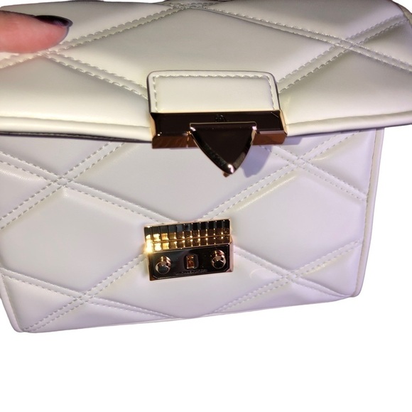 Michael Michael Kors Serena MD Flap Bag Convertible Shoulder Crossbody White - Picture 6 of 15